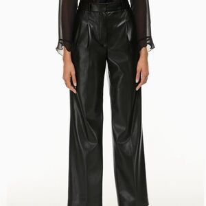 Aritzia effortless trousers in black leather